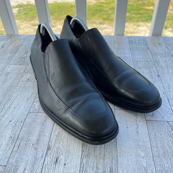Cole Haan Black Leather Square Toe Loafer Slip On Men’s Size 11.5M C09422 FL11 - Picture 1 of 9